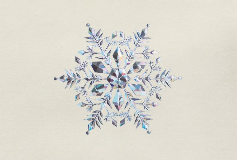 Silver Embossed Snowflake Christmas Cards 